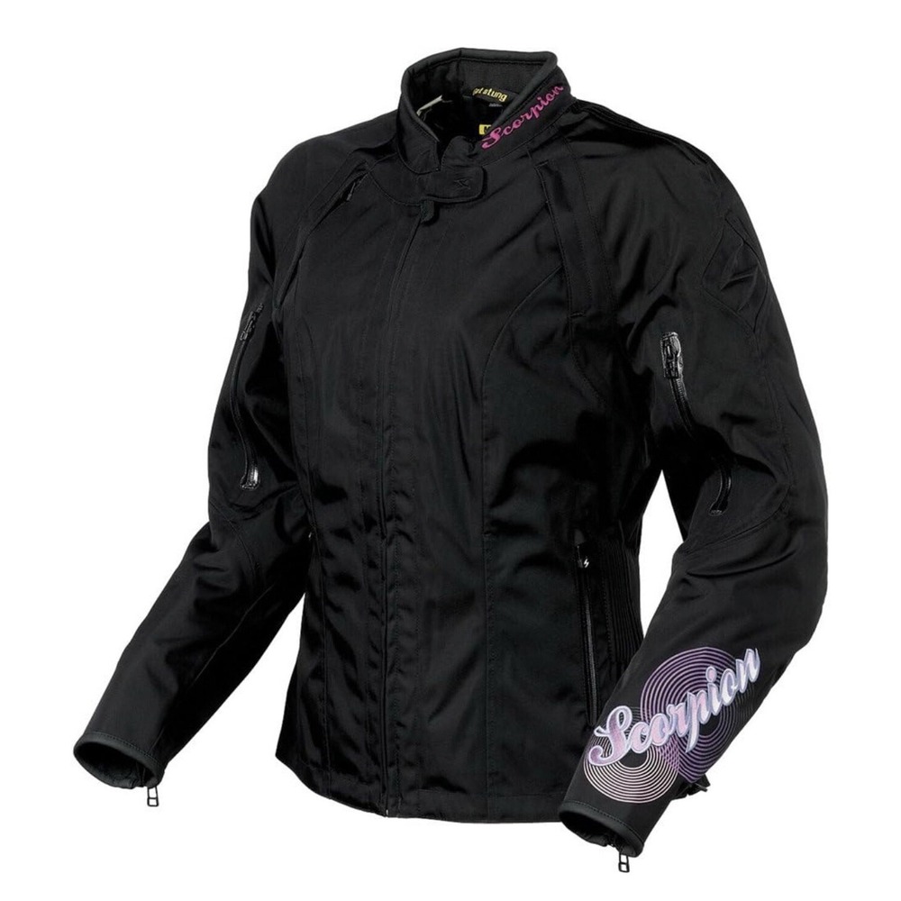 Scorpion Motorcycle Jacket‎ Women's M Black Pink Floral Lilly Exo Skeletal